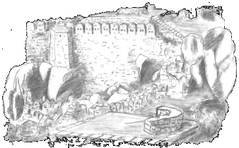 Korheiligtum - gezeichnet von Stefan Trautmann